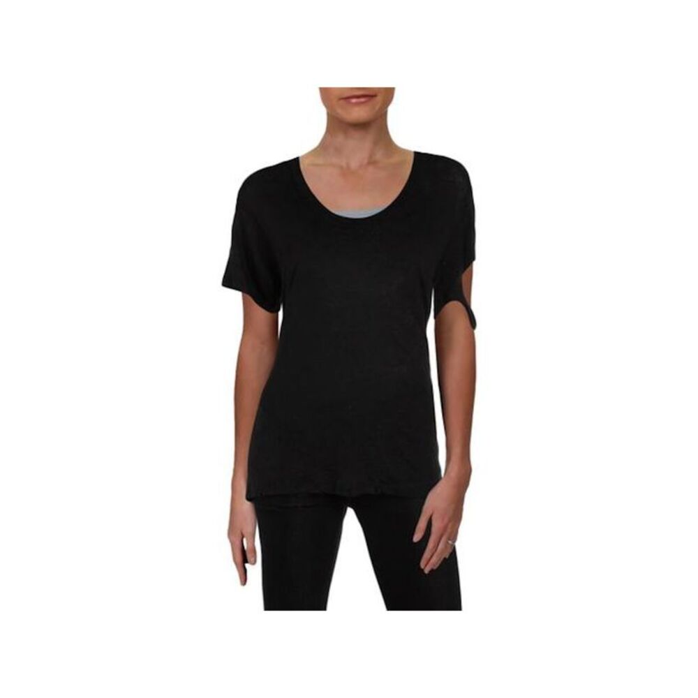 IRO.JEANS Womens Black Cold Shoulder Scoop Neck T-Shirt XS